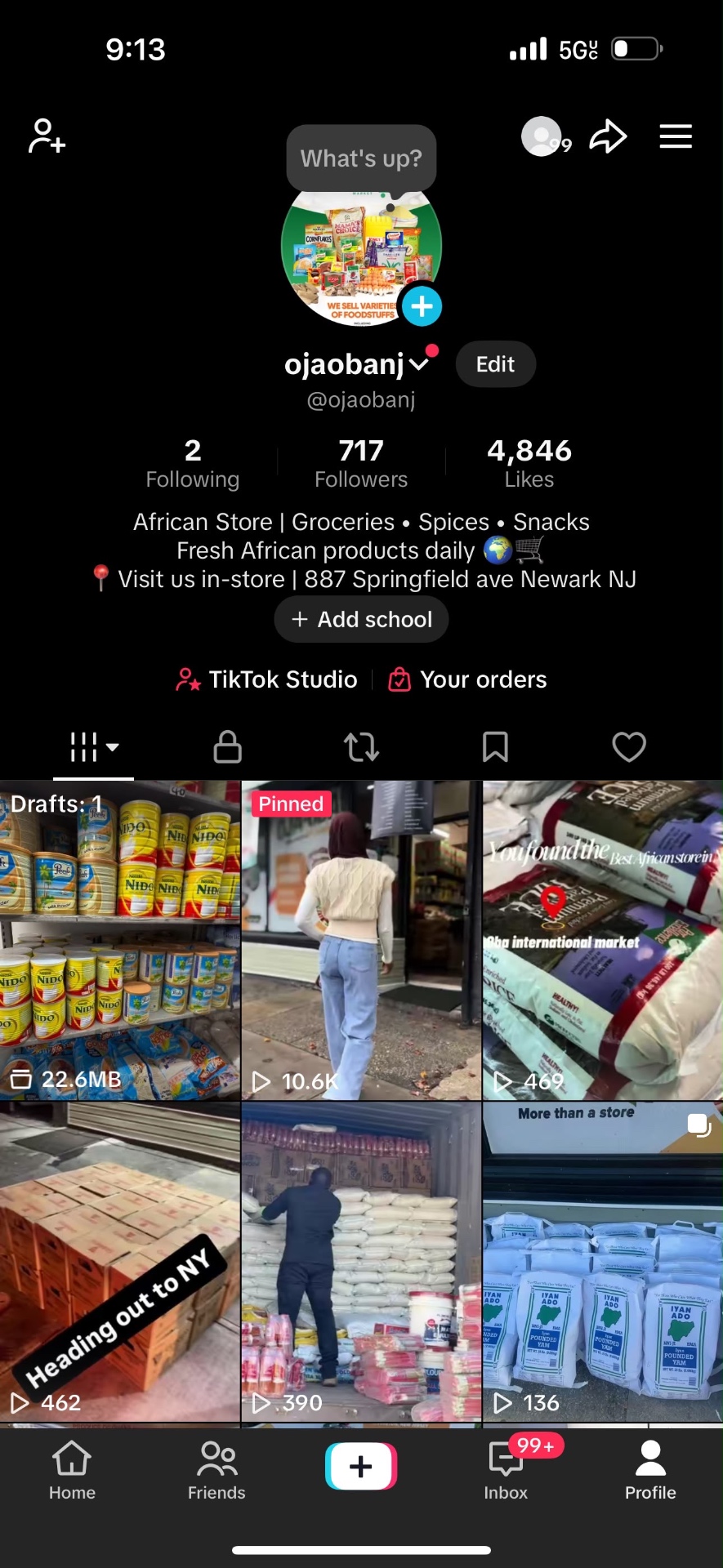 Ojaobanj profile before — small following